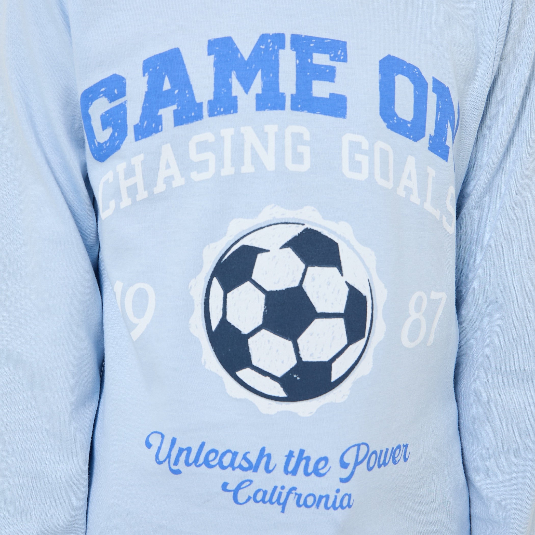 Pack of 2 Juniors Cotton Crew Neck Long Sleeves Pyjama Set with Varsity Print