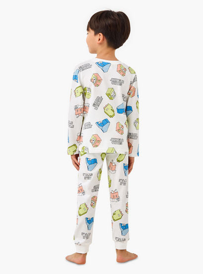 Juniors Cotton Crew Neck Long Sleeves Pyjama Set with Dinosaur Print-promo_babyshop_Buy2for69_UAE130126-image-4