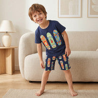 Juniors Cotton Crew Neck Short Sleeves Shorts Set with Skateboard Print-undefined-image-1