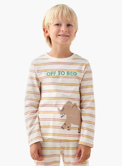 Juniors Cotton Crew Neck Long Sleeves Pyjama Set with Wild Animal Print-promo_babyshop_Buy2for69_UAE130126-image-2