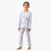 Juniors Cotton Crew Neck Long Sleeves Pyjama Set with Butterfly Print-undefined-image-1