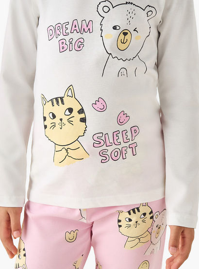 Juniors Cotton Long Sleeves Pyjama Set with Graphic Print-promo_babyshop_Buy2for69_UAE130126-image-5