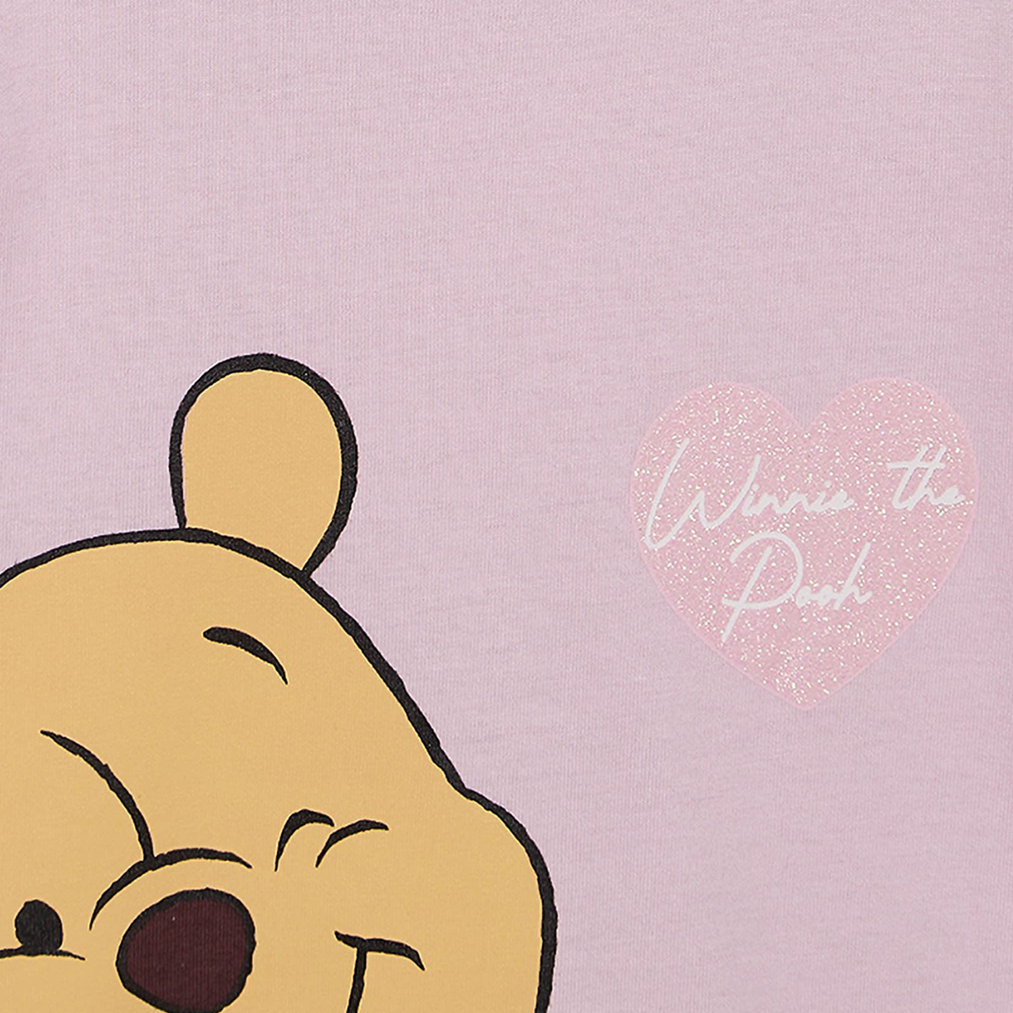 Disney Cotton Crew Neck Long Sleeves Pyjama Set with Winnie The Pooh Print