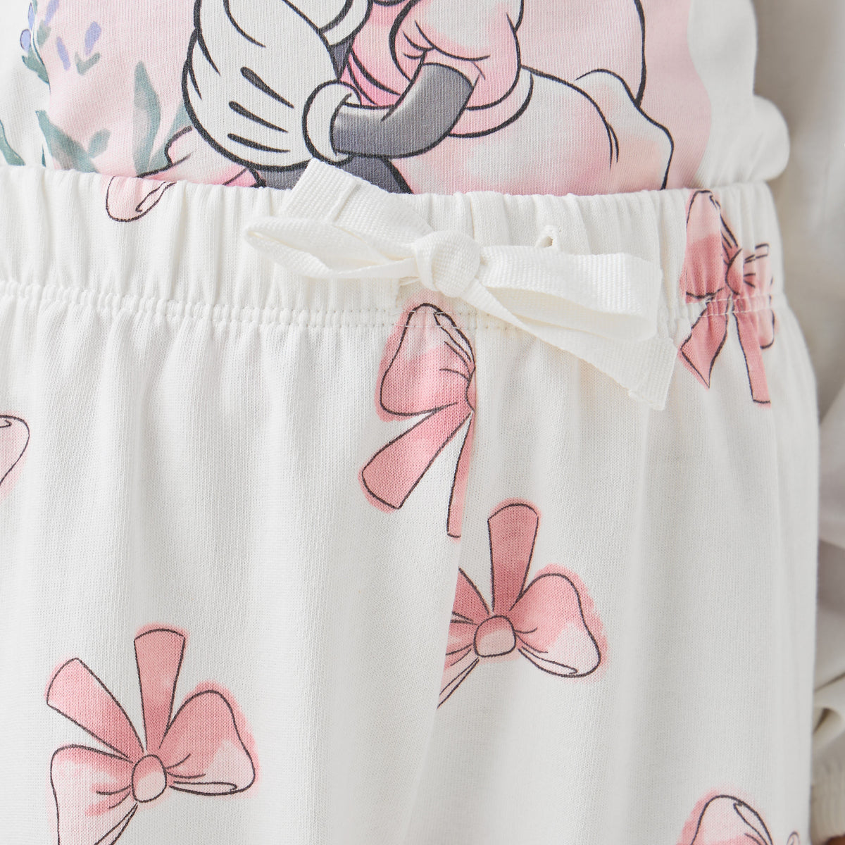 Disney Cotton Round Neck Long Sleeves Pyjama Set with Eye Mask and Minnie Mouse Print