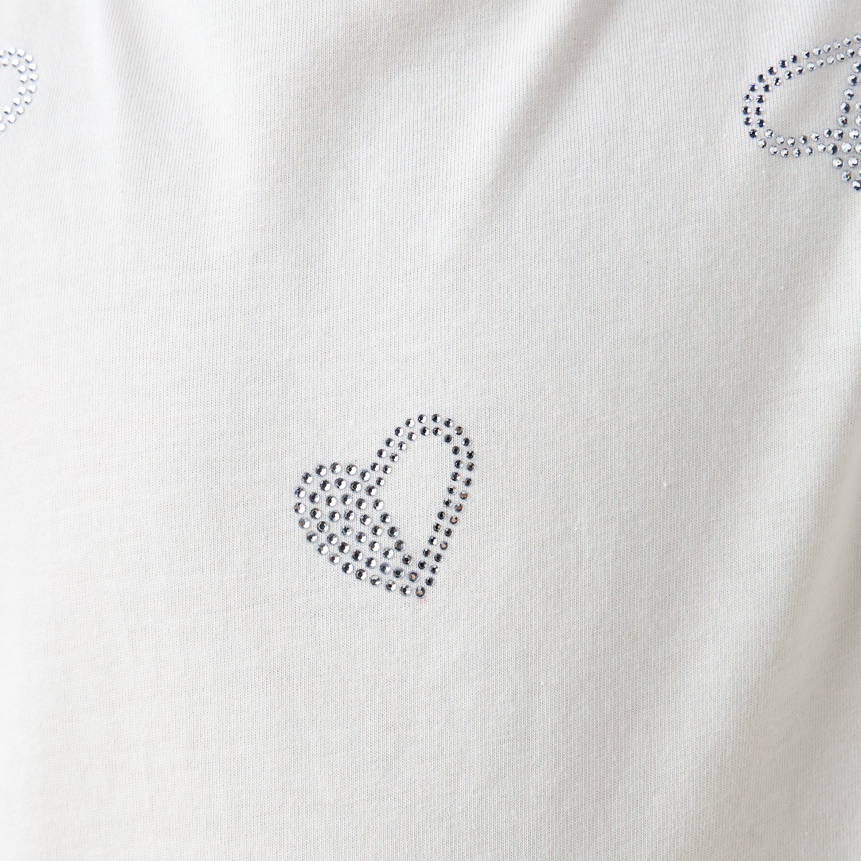 Juniors Crew Neck Short Sleeve T-shirt with Embellishment