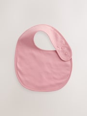 Pink Plain 5 Pack Baby Bibs - Size One