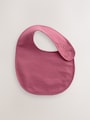 Pink Plain 5 Pack Baby Bibs - Size One