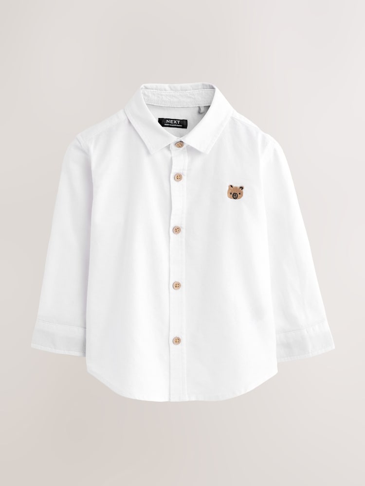 White Character Long Sleeve Oxford Shirt (3mths-7yrs)