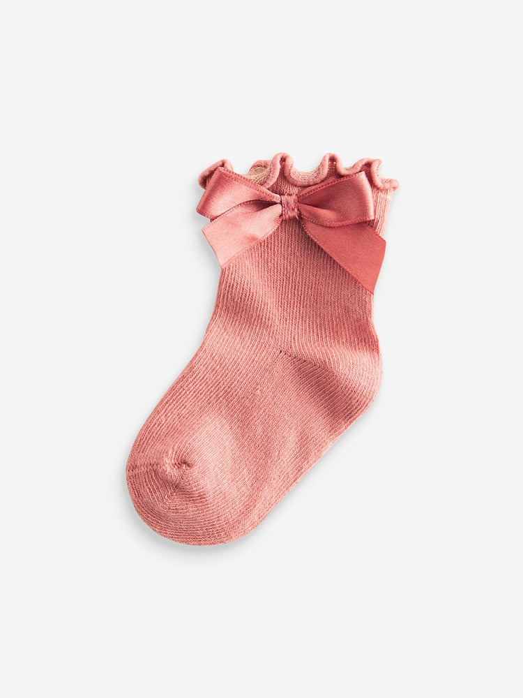 Pink Bow Baby Socks 5 Pack