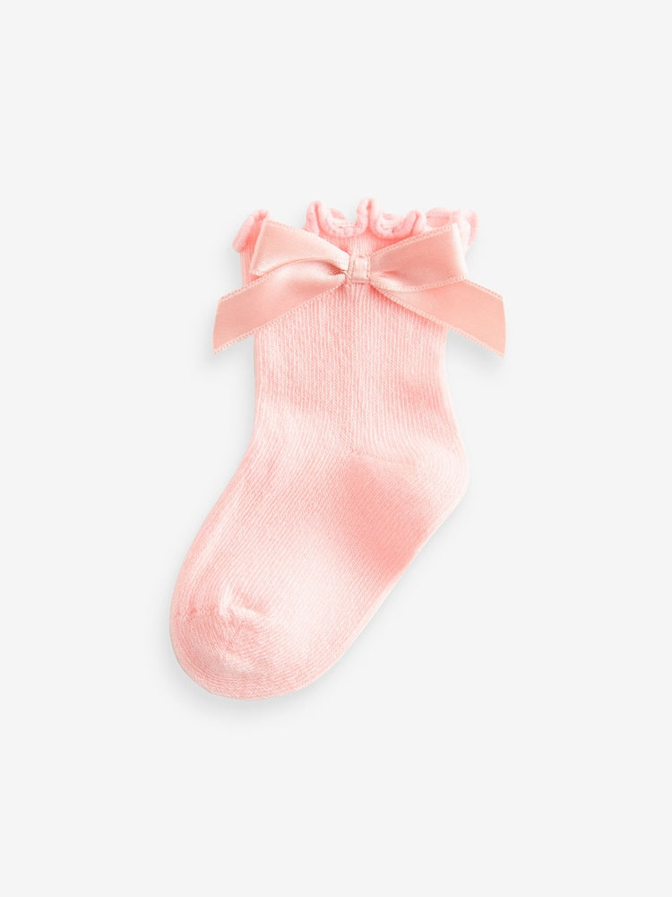Pink Bow Baby Socks 5 Pack