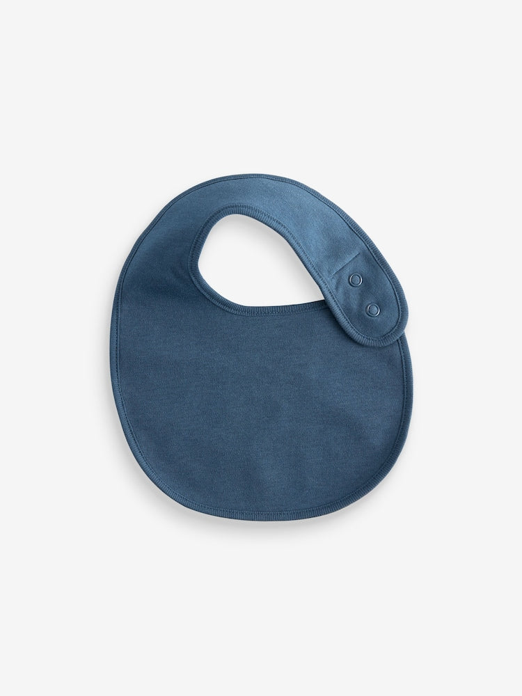 Blue Baby 100% Cotton Bibs 5 Pack - Size One