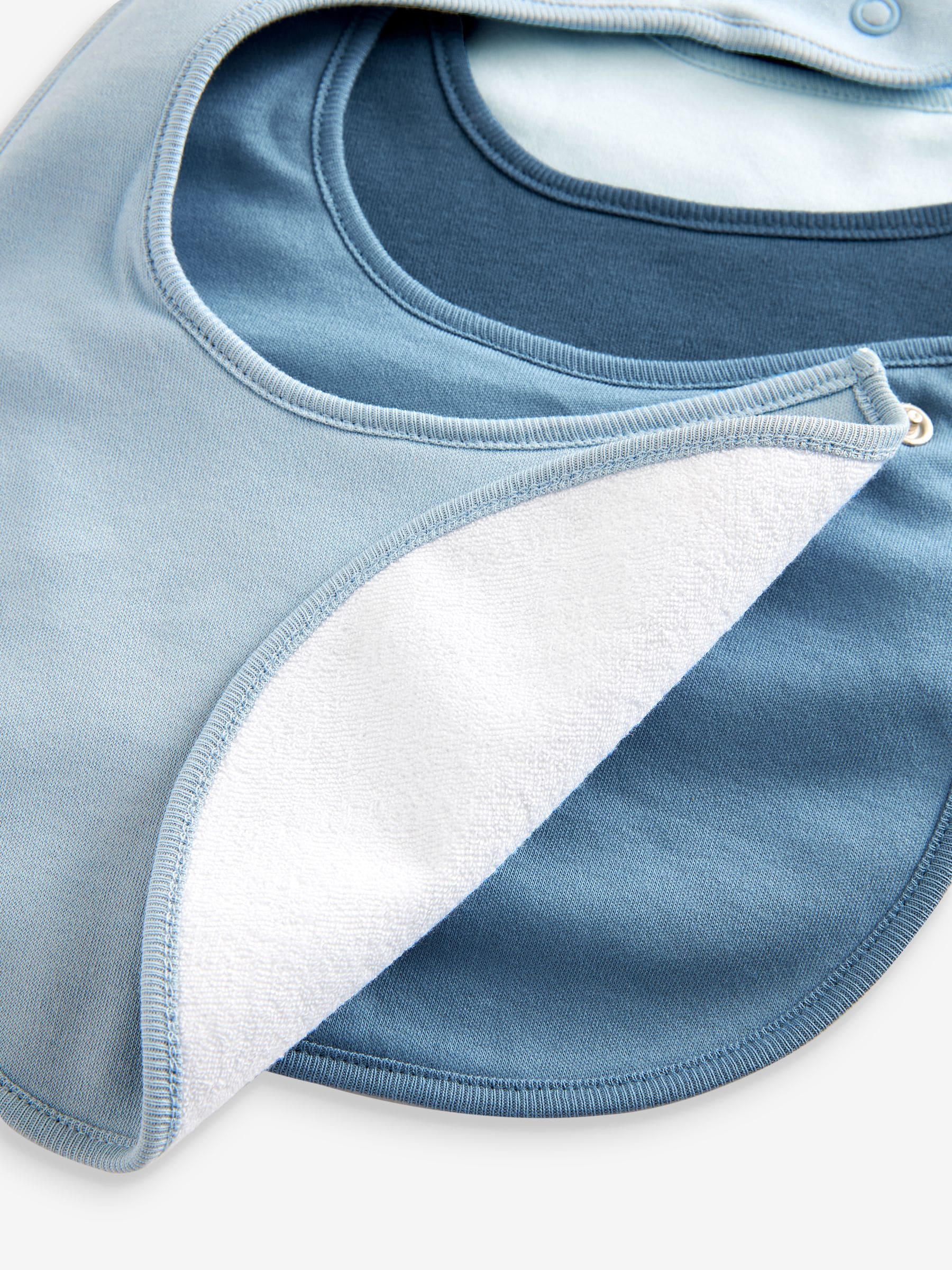 Blue Baby 100% Cotton Bibs 5 Pack - Size One
