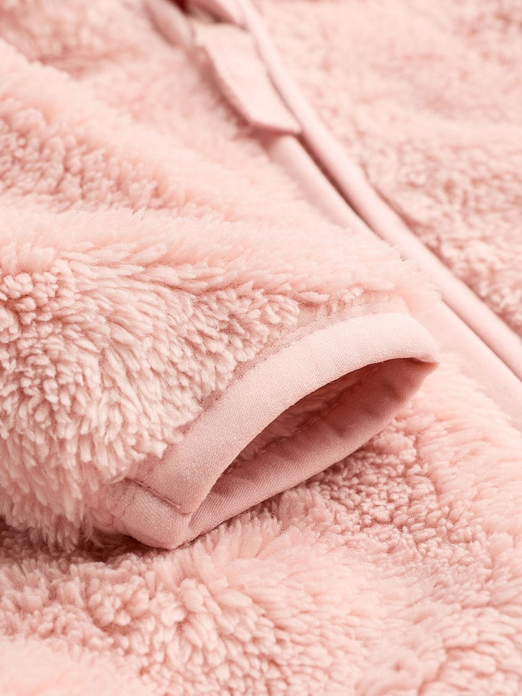 Pink Fleece Baby Hooded Jacket (0mths-2yrs) - Size 50cm (First Size)