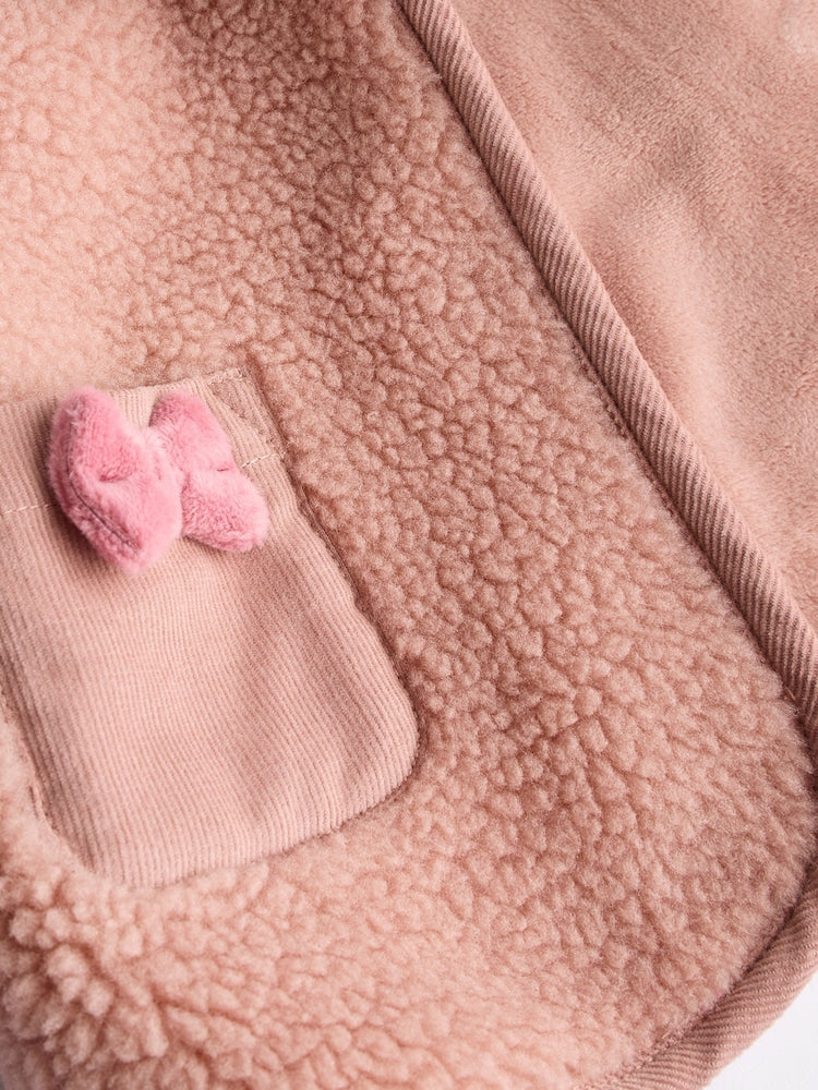Pink Baby Borg Fleece Jacket (0mths-2yrs)
