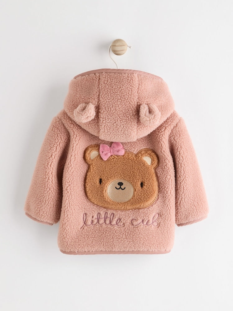 Pink Baby Borg Fleece Jacket (0mths-2yrs)