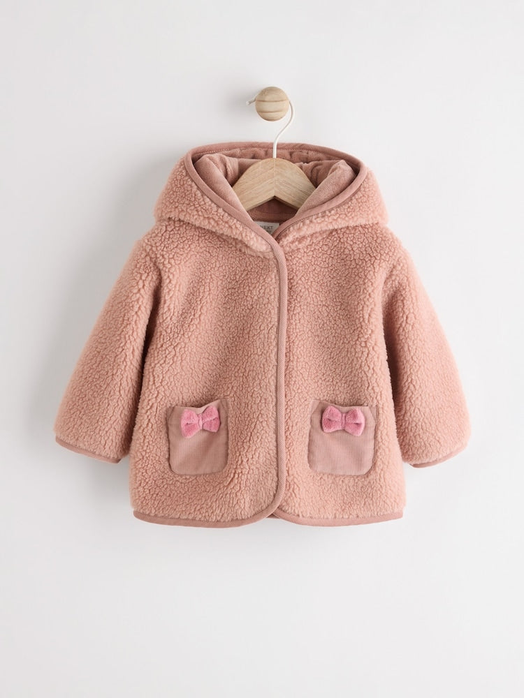 Pink Baby Borg Fleece Jacket (0mths-2yrs)