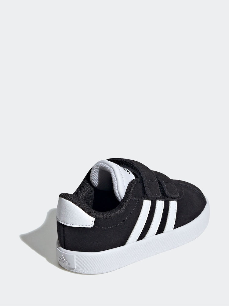 adidas Black VL Court 3.0 Hook and Loop Infant Trainers