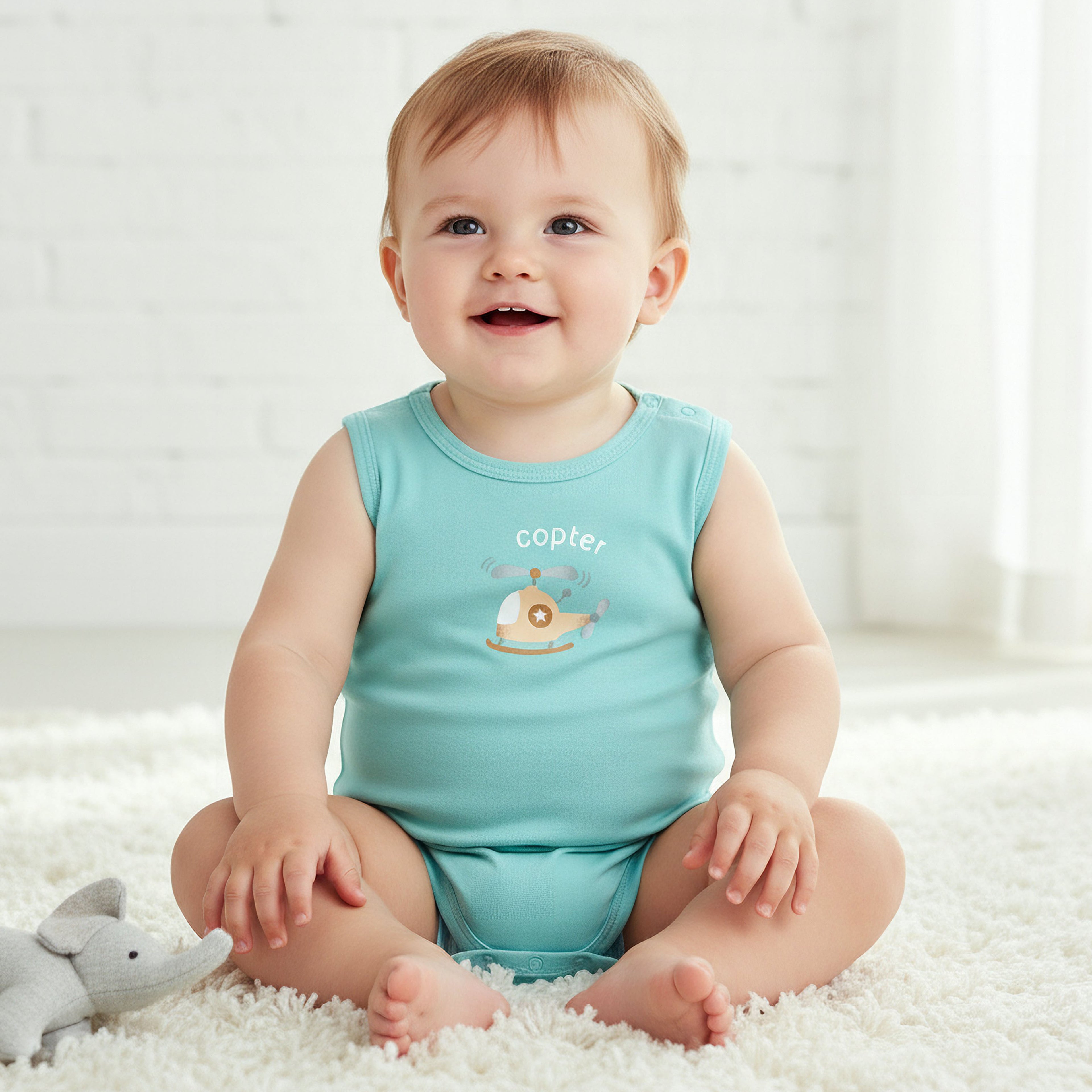 Pack of 2 Juniors Round Neck Sleeveless Bodysuit with Snap Button Closure