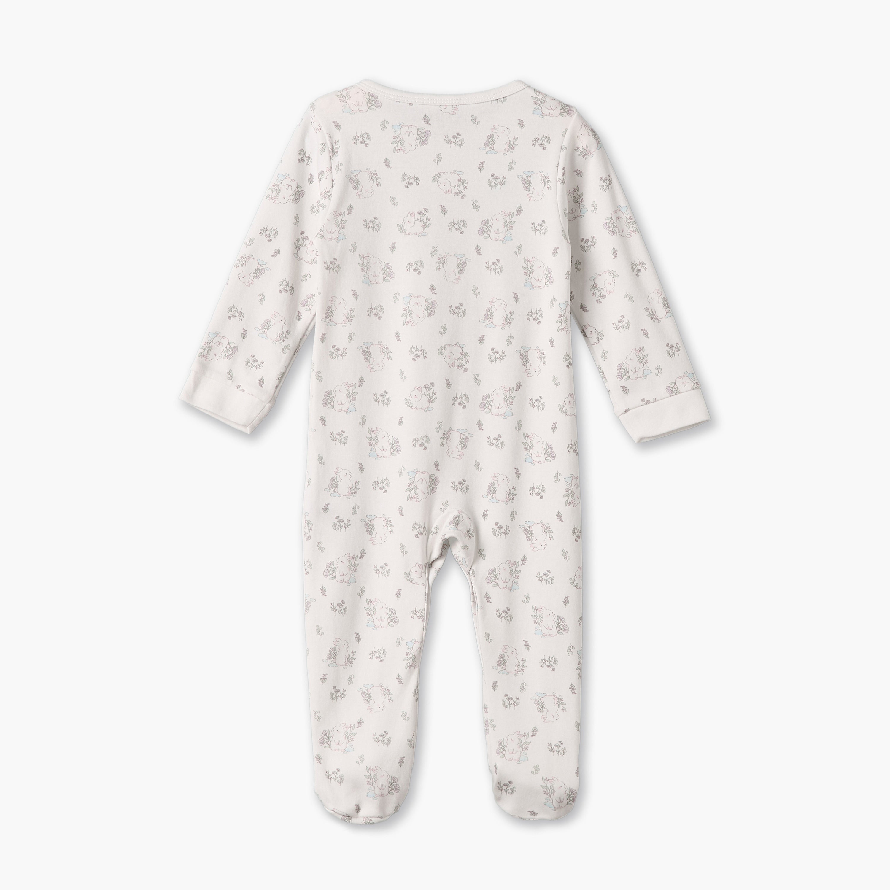 Pack of 2 Juniors Cotton Round Neck Long Sleeves Sleepsuit with Assorted Print