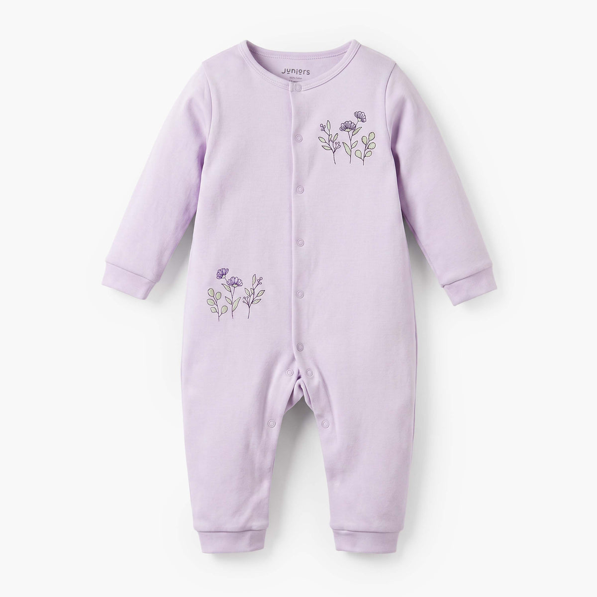 Set of 2 Juniors Cotton Round Neck Sleepsuit with Romper