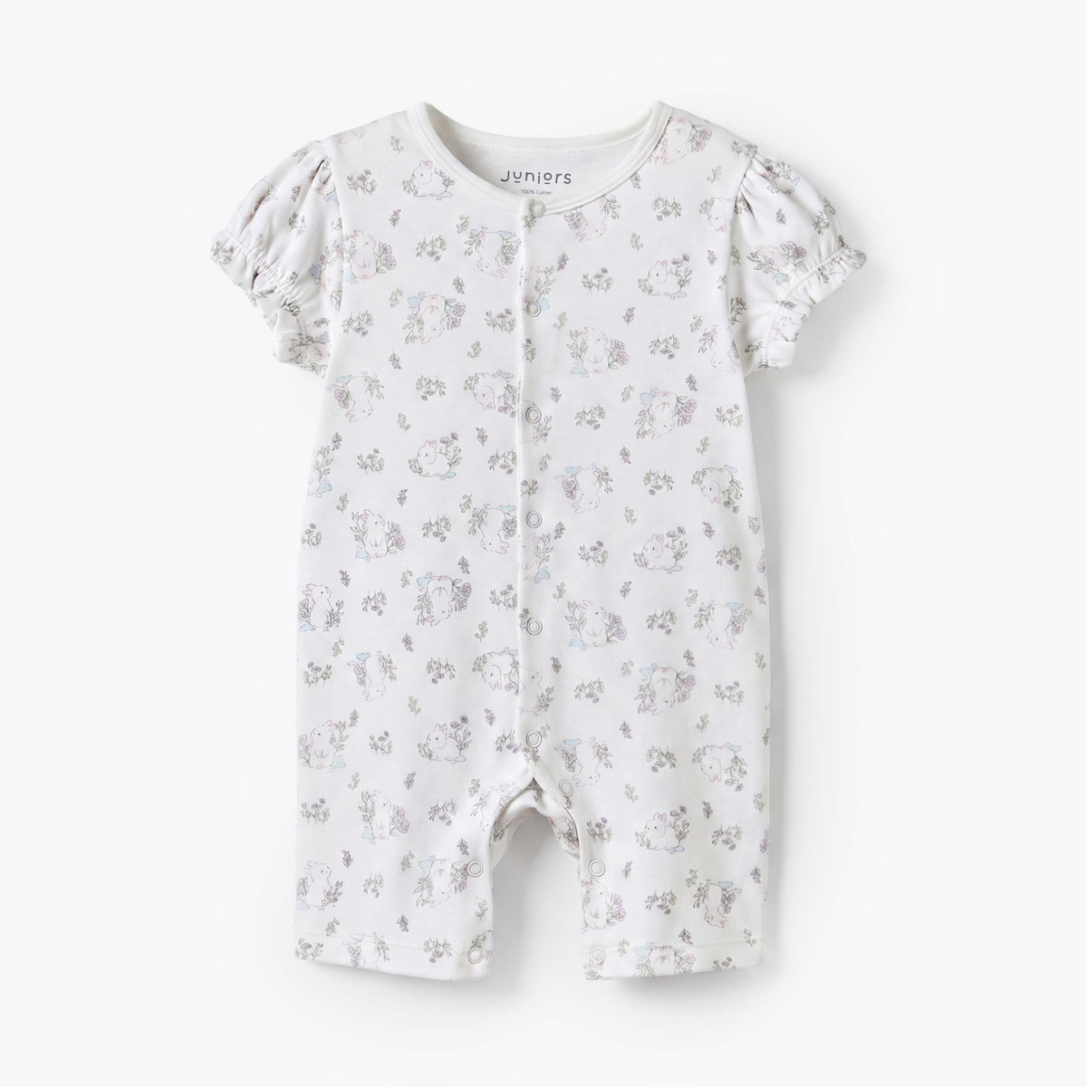 Set of 2 Juniors Cotton Round Neck Sleepsuit with Romper