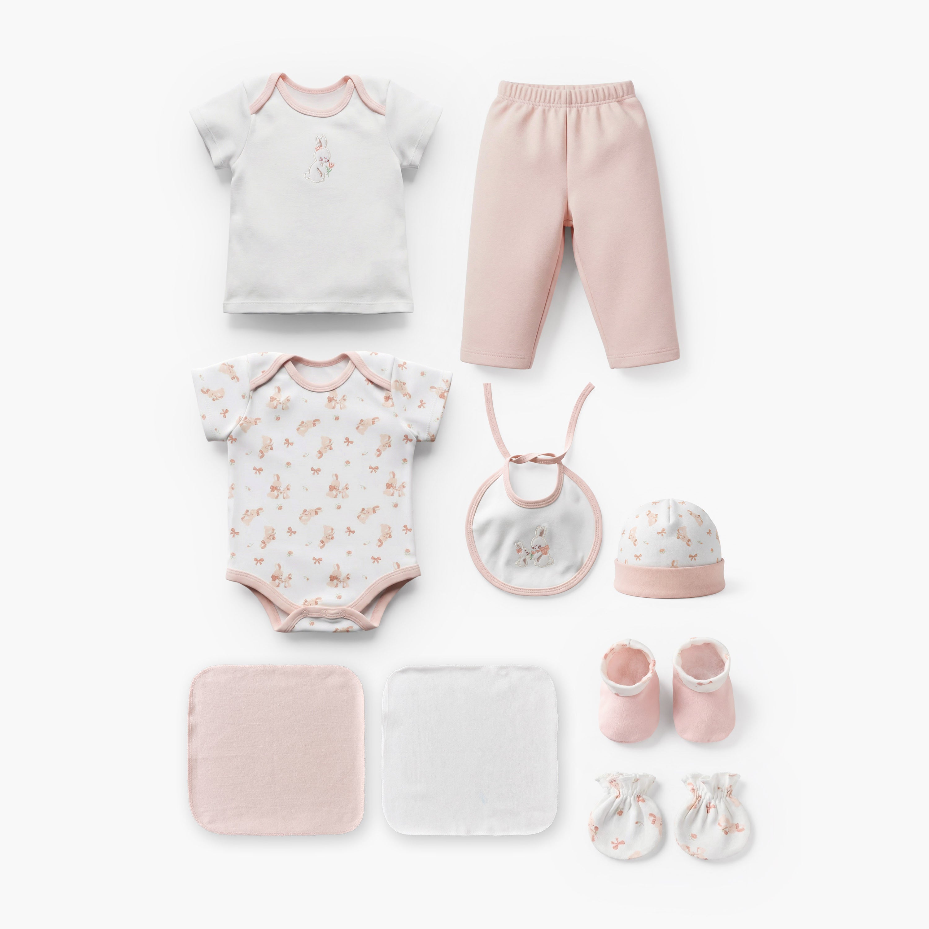 Set of 9 Juniors Clothing Gift Set with Bunny Print