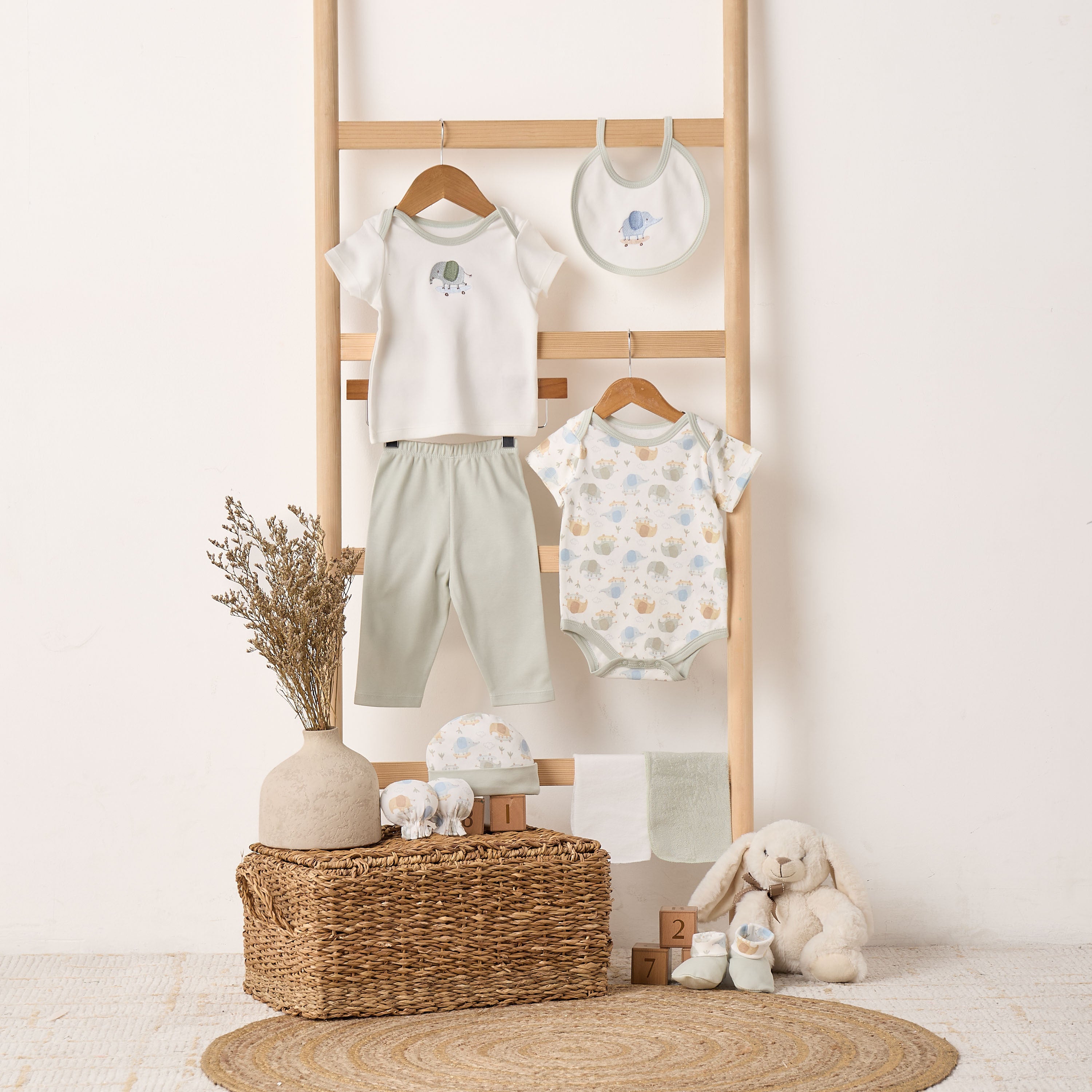 Set of 9 Juniors Clothing Gift Set with Elephant Print