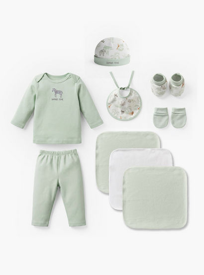 Set of 10 Juniors Clothing Gift Set with Safari Print-baby-boys-clothing-setsandcoords-image-2