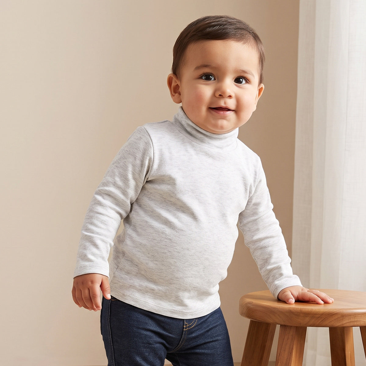 Pack of 2 Juniors Turtle Neck Long Sleeves T-shirt