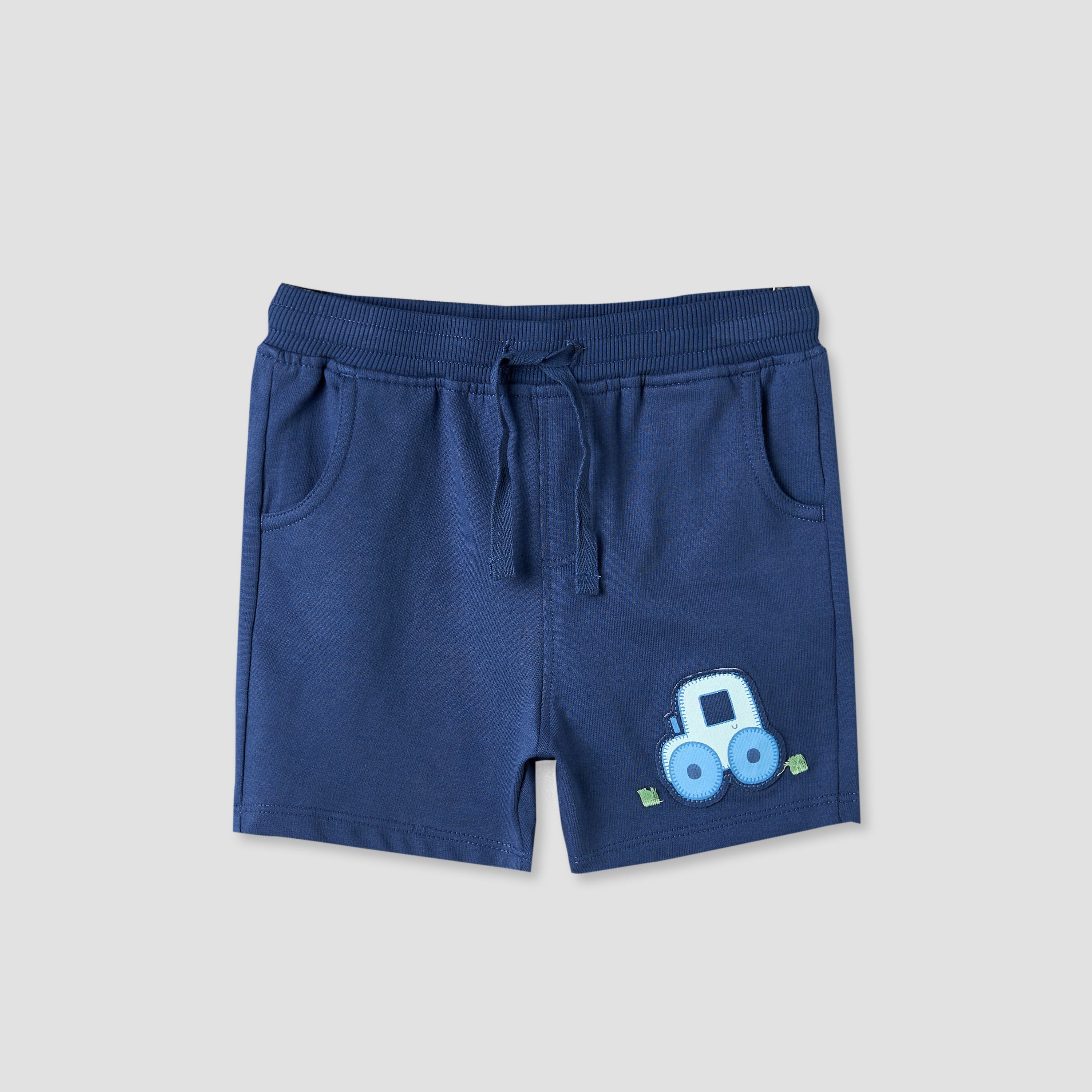 Pack of 2 Juniors Knee Length Drawstring Waist Shorts with Farm Print