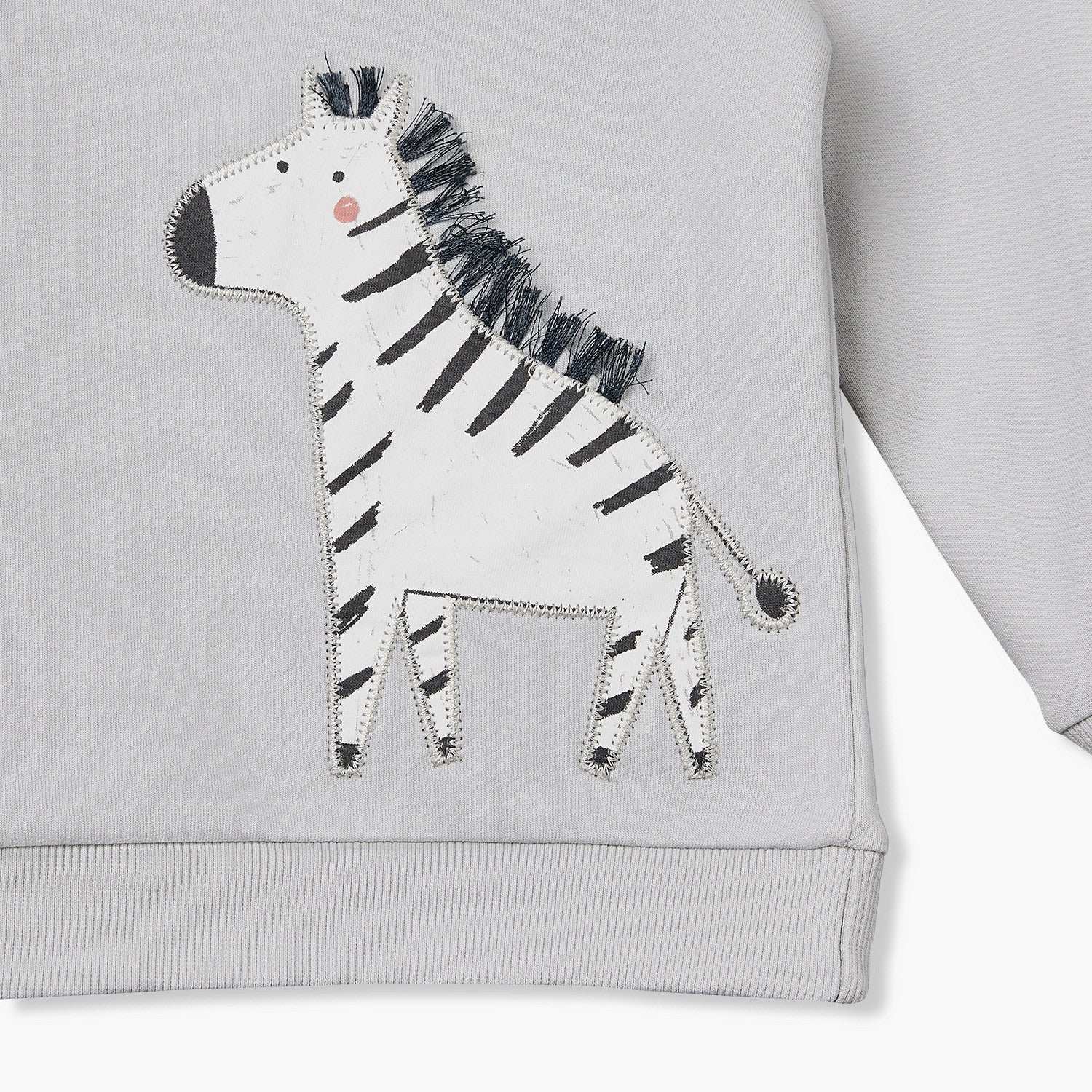 Juniors Zebra Applique Sweatshirt with Long Sleeves