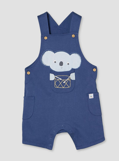 Juniors Round Neck Short Sleeves T-shirt and Dungaree Set with Drum Print-baby-boys-clothing-setsandcoords-image-4