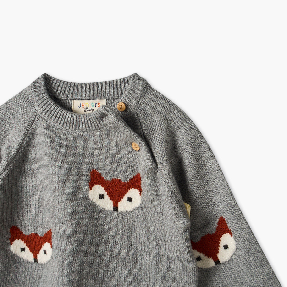 Juniors Crew Neck Long Sleeves Sweater and Pants Set with Fox Accent