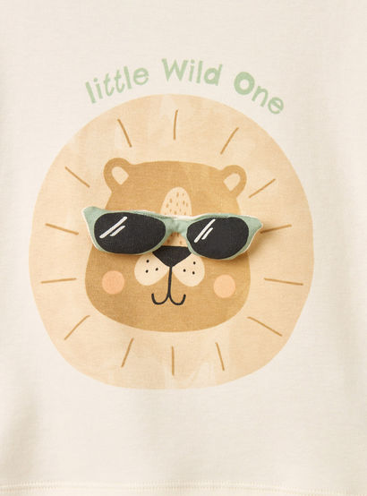 Juniors Crew Neck Short Sleeves T-shirt and Pants Set with Lion Print-baby-boys-clothing-setsandcoords-image-8