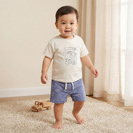 Juniors Crew Neck Short Sleeves T-shirt and Shorts Set with Drawstring Closure-undefined-image-1