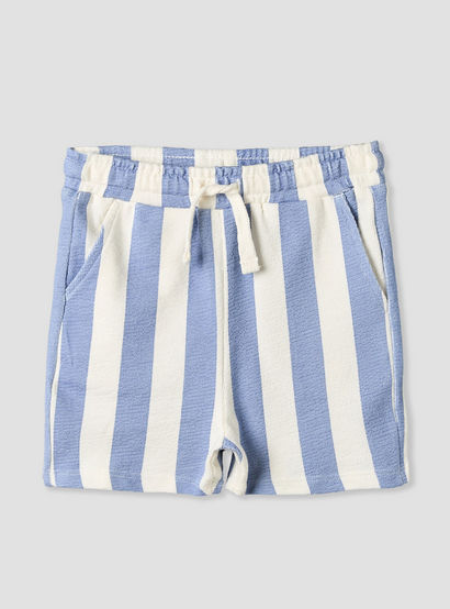 Juniors Round Neck Short Sleeves T-shirt and Shorts Set with Stripes-baby-boys-clothing-setsandcoords-image-4