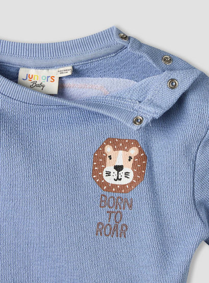 Juniors Round Neck Short Sleeves T-shirt and Shorts Set with Stripes-baby-boys-clothing-setsandcoords-image-7