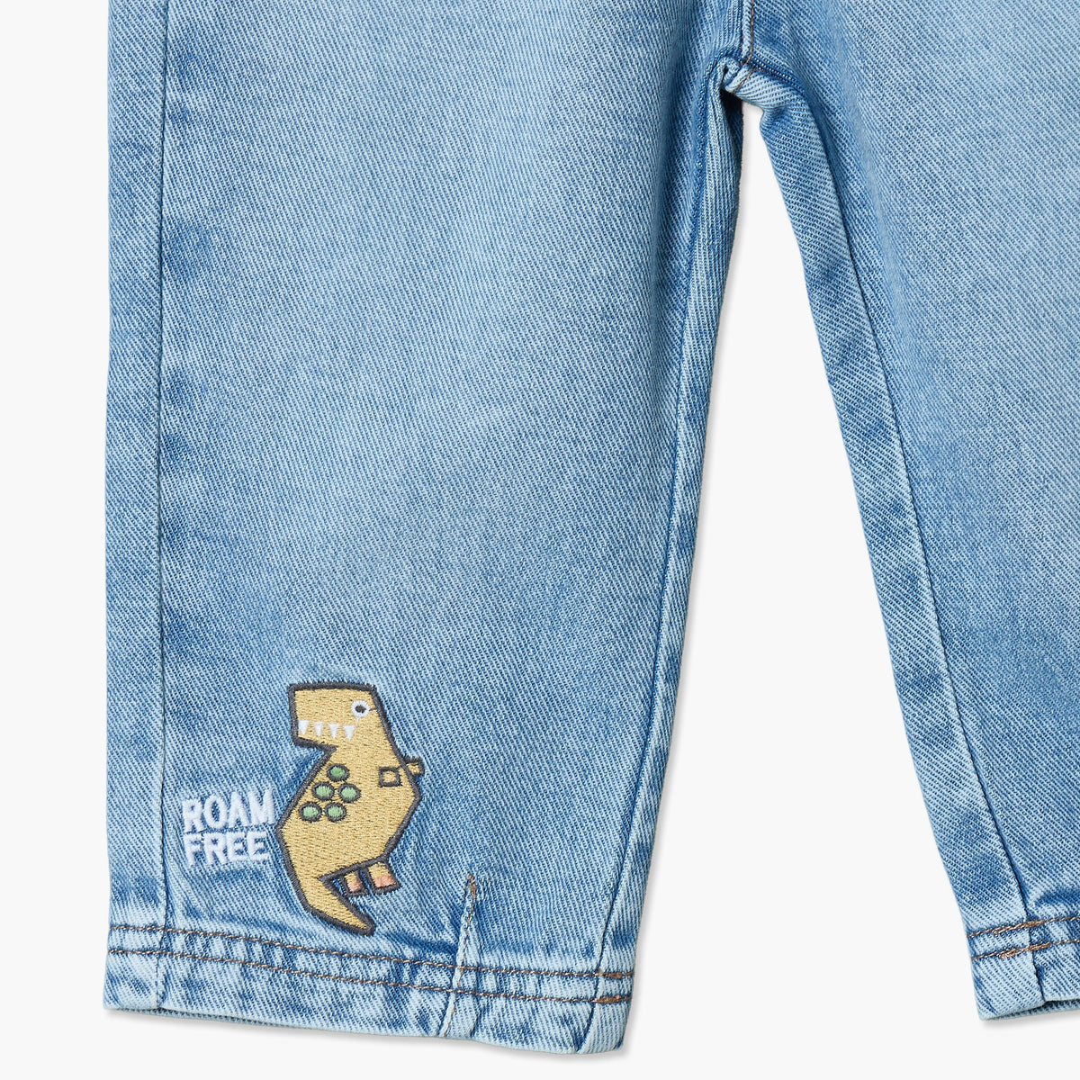 Juniors Jeans with Dinosaur Embroidery, Drawstring Waist
