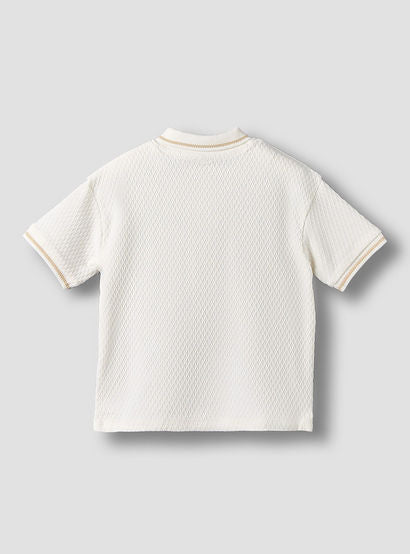 Giggles Collared Short Sleeves Polo T-shirt with Textured Design-baby-boys-clothing-shirts-image-2