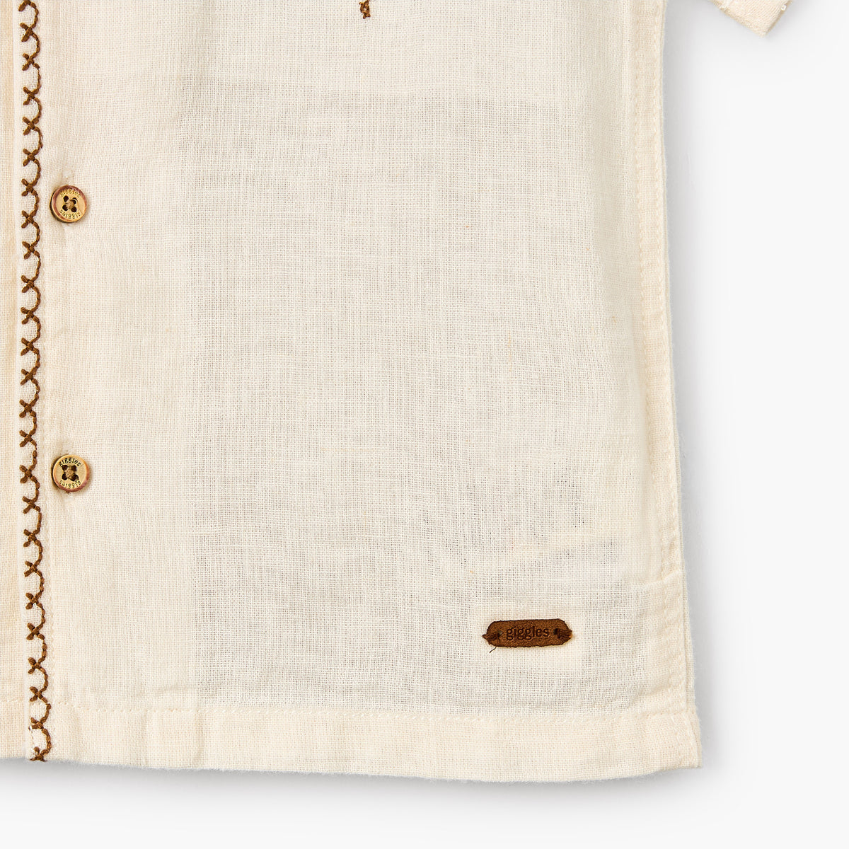 Giggles Short Sleeves Shirt with Embroidery