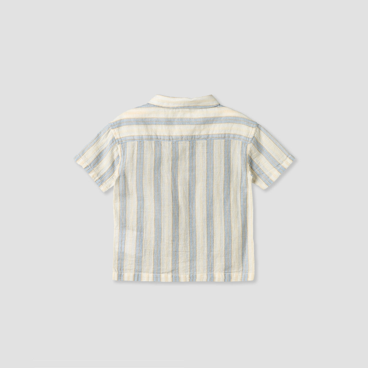 Giggles Collared Short Sleeves Shirt and Shorts Set with Stripes