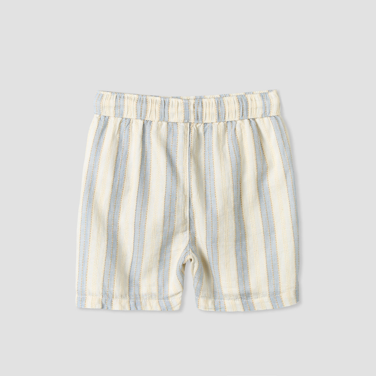 Giggles Collared Short Sleeves Shirt and Shorts Set with Stripes