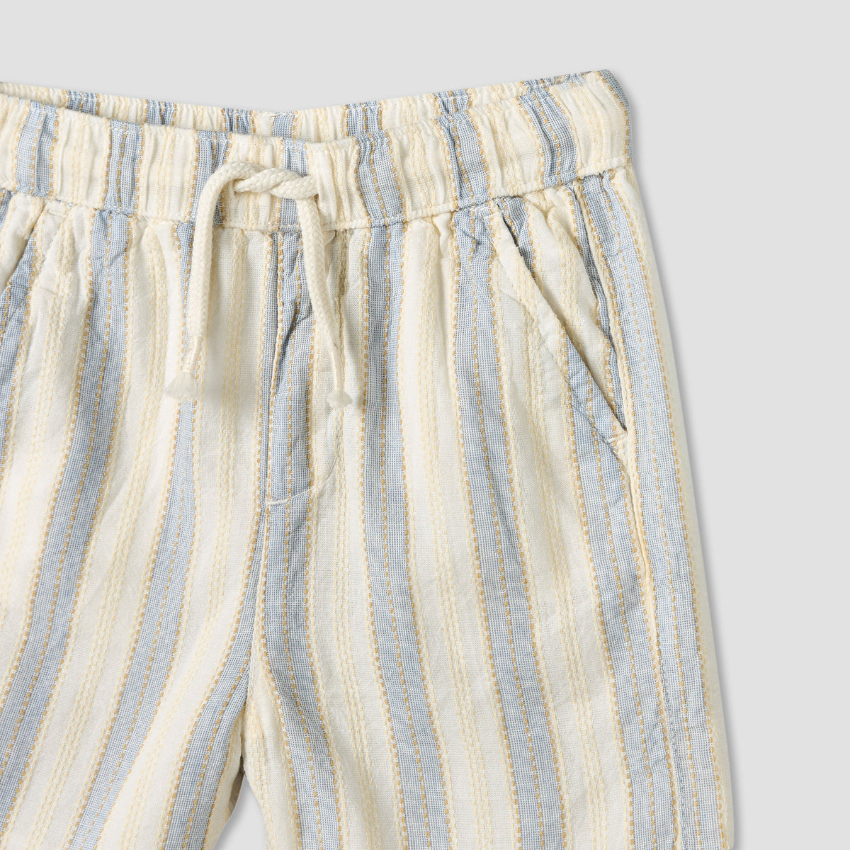 Giggles Collared Short Sleeves Shirt and Shorts Set with Stripes