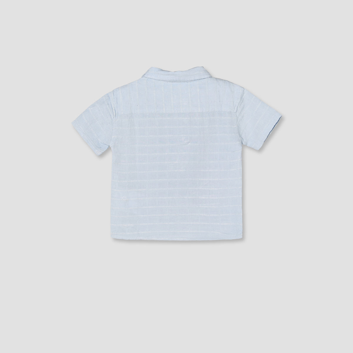 Giggles Collared Short Sleeves T-shirt and Shorts Set with Striped Design