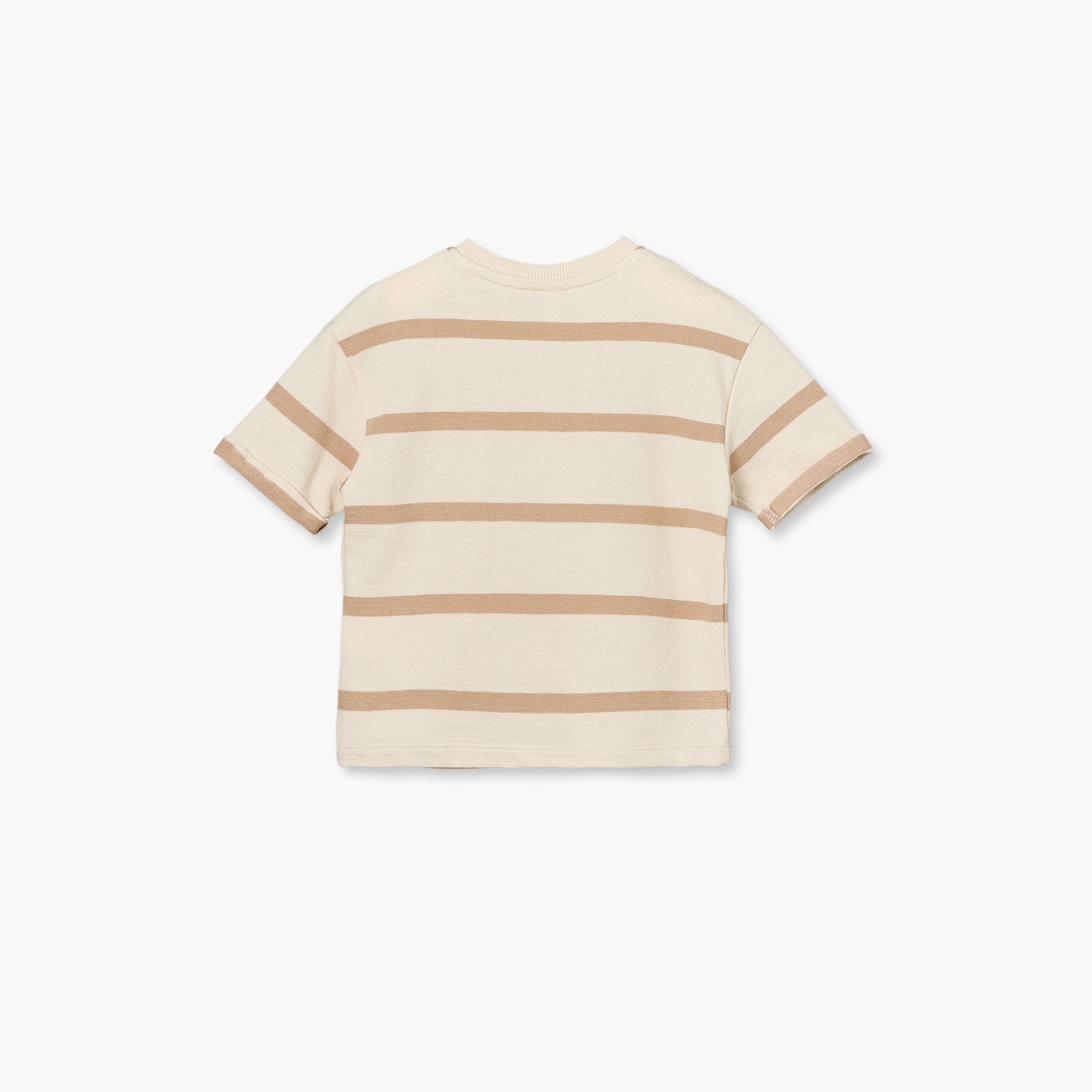 Giggles Henley Neck Short Sleeves T-shirt and Shorts Set with Stripes