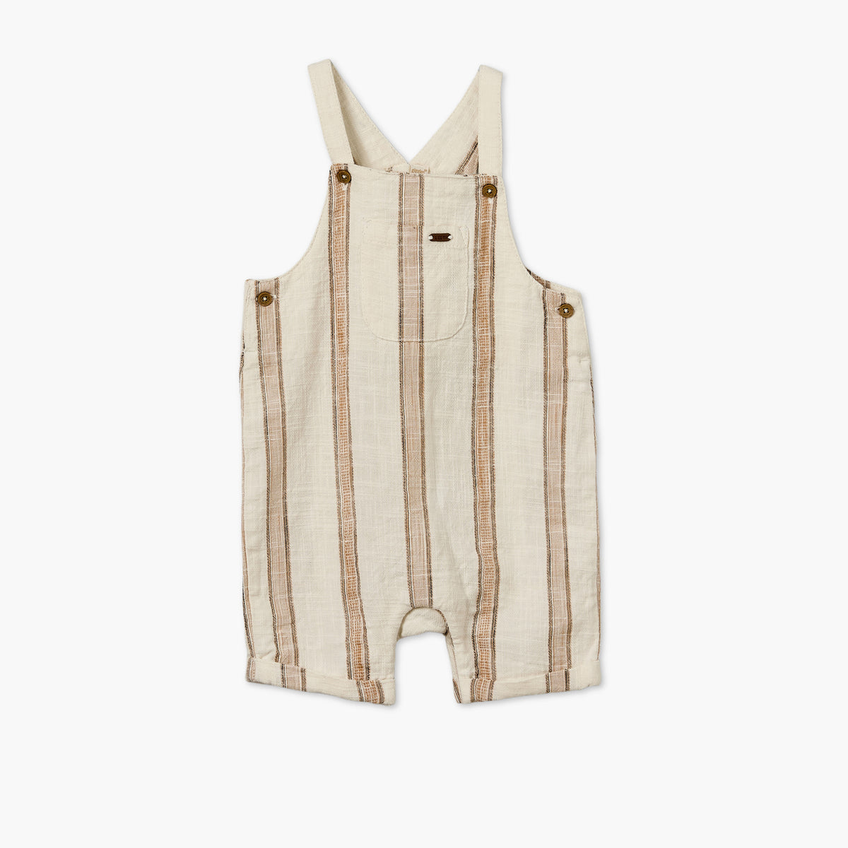 Giggles Crew Neck Short Sleeves T-shirt and Dungarees Set with Stripes