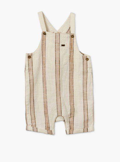Giggles Crew Neck Short Sleeves T-shirt and Dungarees Set with Stripes-baby-boys-clothing-setsandcoords-image-4