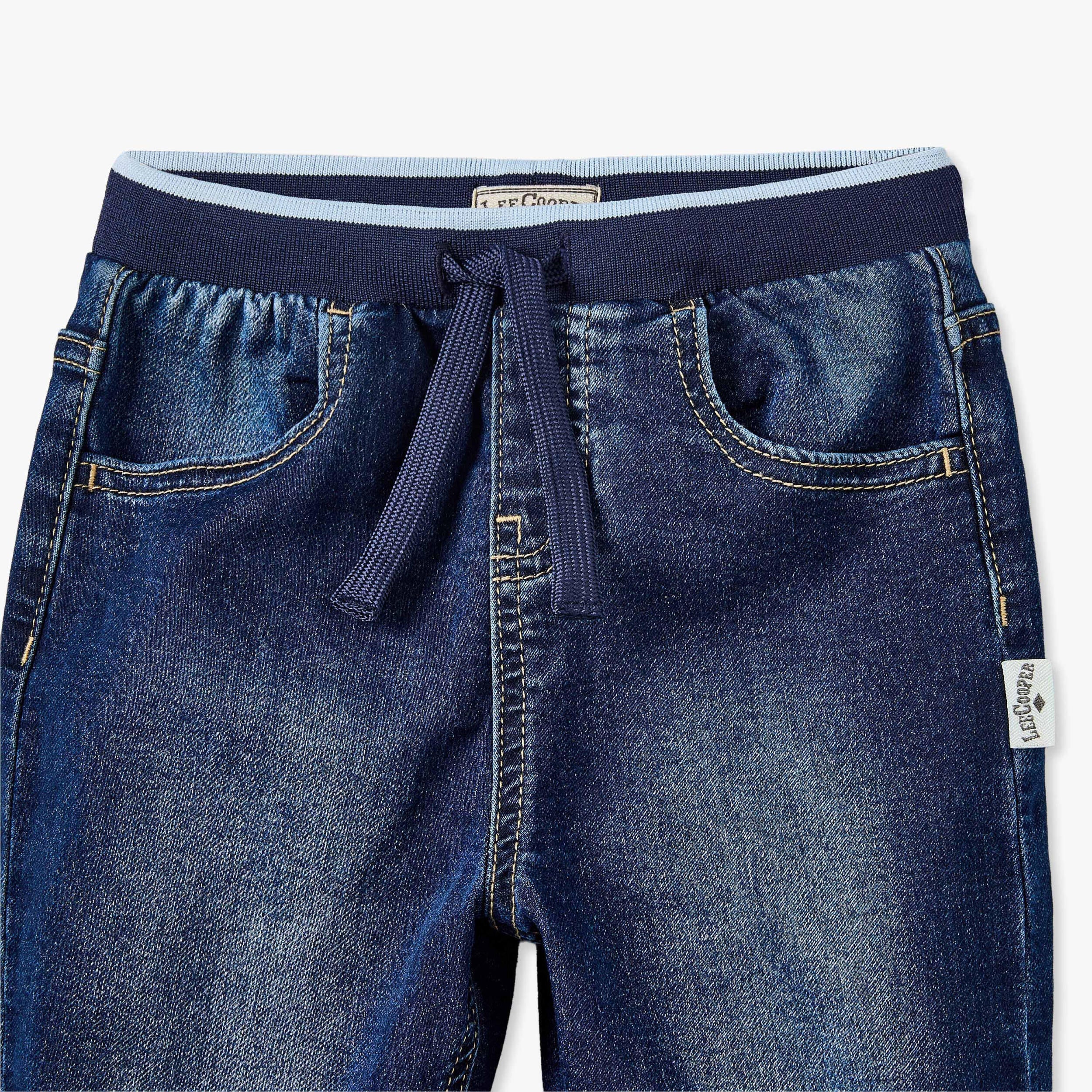 Lee Cooper Elasticated Waistband Jeans with Pockets