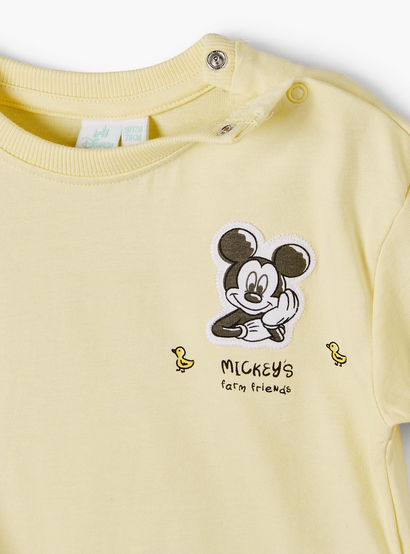 Disney Crew Neck Short Sleeves T-shirt and Shorts Set with Mickey Mouse Print-baby-boys-clothing-setsandcoords-image-6
