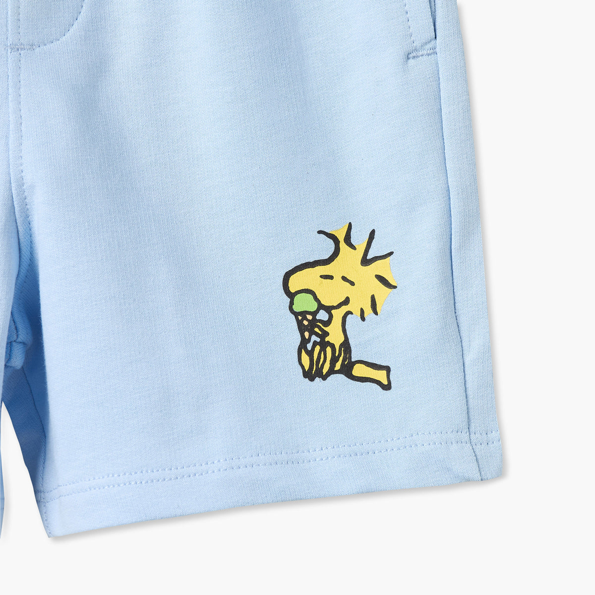 Crew Neck Short Sleeves T-shirt and Shorts Set with Snoopy Print